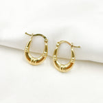 Load image into Gallery viewer, GER179. 14K Solid Gold Textured Hoops
