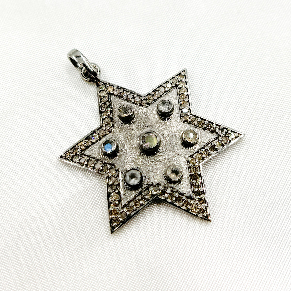 Silver Star Pendant with Gemstone