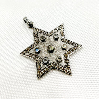 Silver Star Pendant with Gemstone