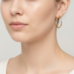 Load image into Gallery viewer, GER169. 14K Gold Hollow Hoop Earrings