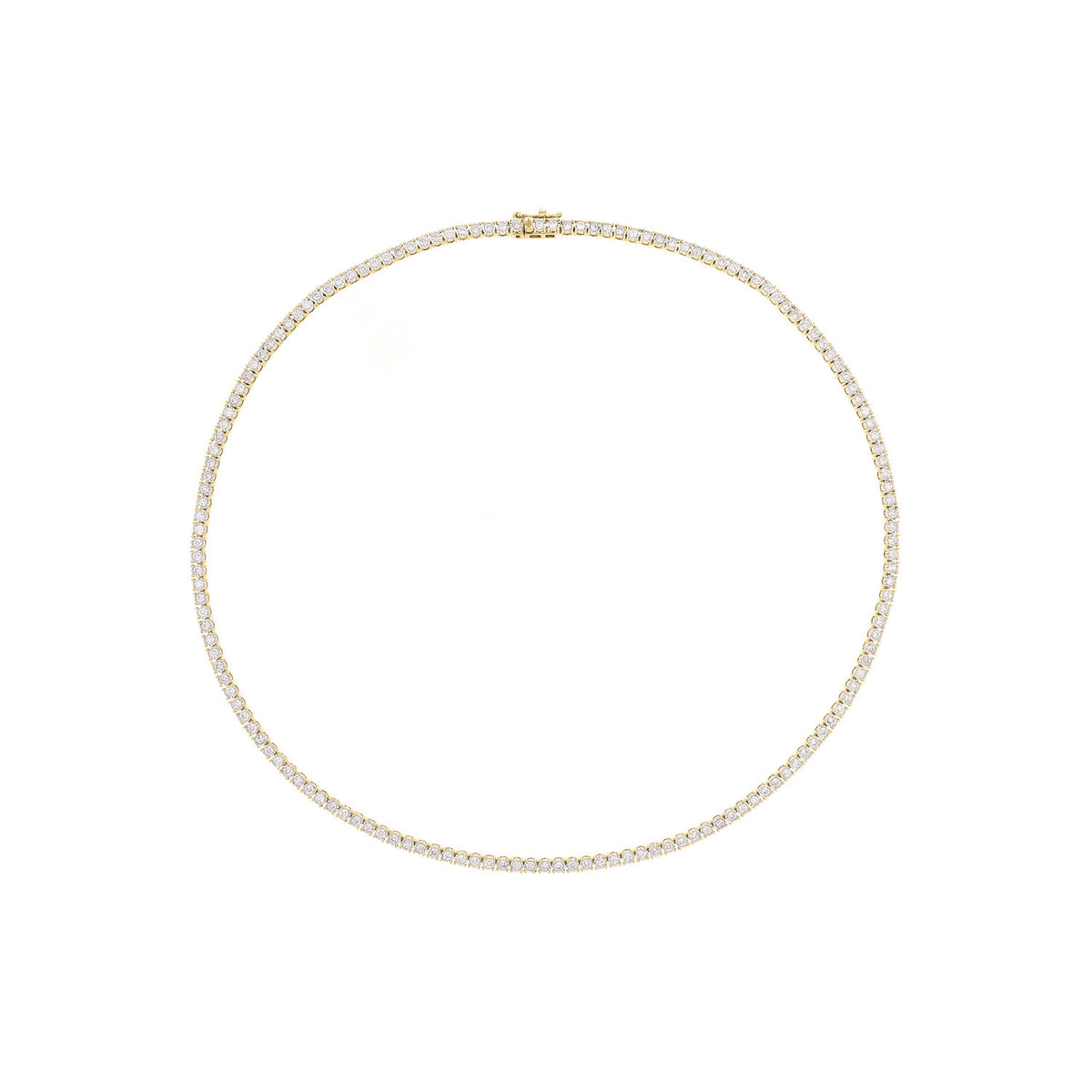 NFR71363. 14K Solid Gold Diamond Tennis Necklace