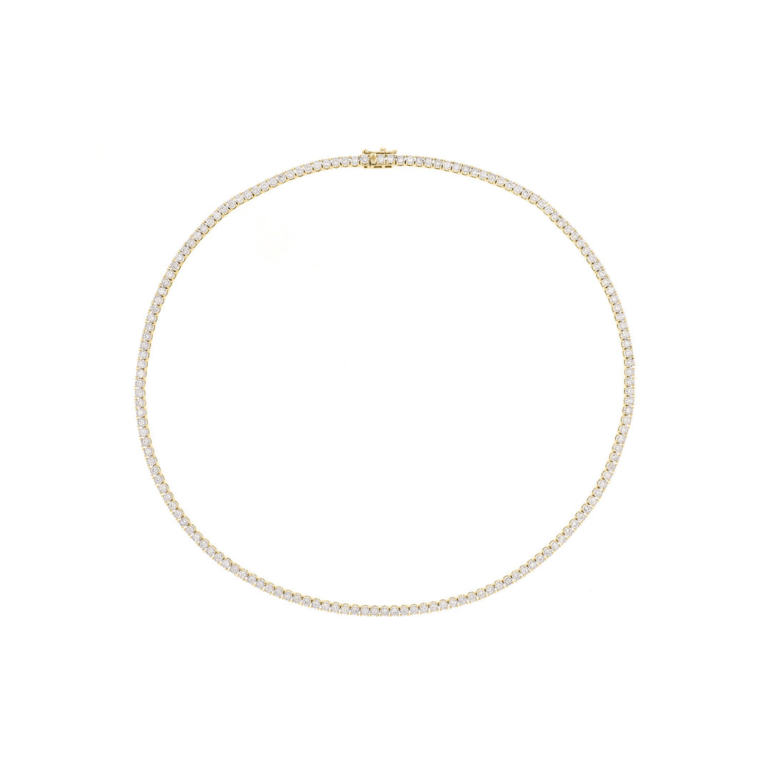 NFR71363. 14K Solid Gold Diamond Tennis Necklace