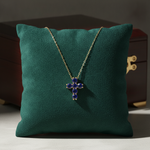 Load image into Gallery viewer, CP97251. 14k Solid Gold Gemstone Cross Necklace