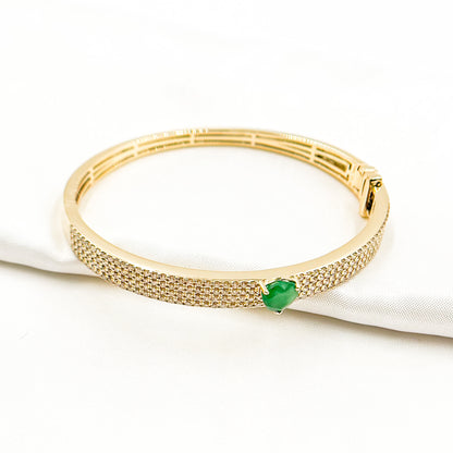 Shop Now Solid Yellow Gold with Diamond and Emerald Heart