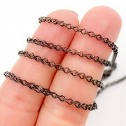 Black Rhodium Sterling Silver Wheat Chain