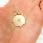 Load image into Gallery viewer, GDP194. 14K Solid Gold Diamond Round Star Charm
