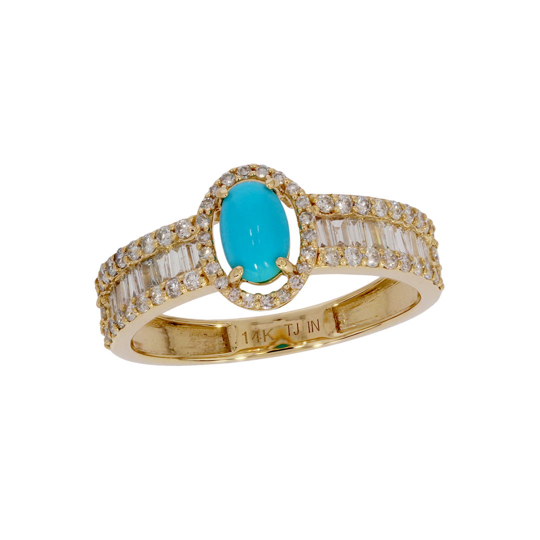 CR97175. 14K Solid Gold Diamond and Gemstone Ring