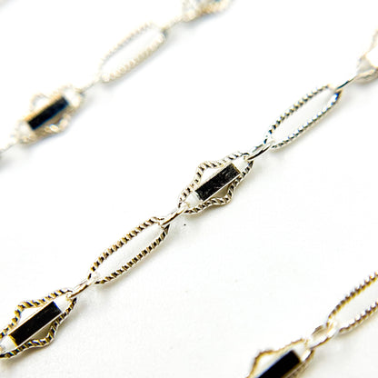 Silver Fancy Twisted Oval Link Chain