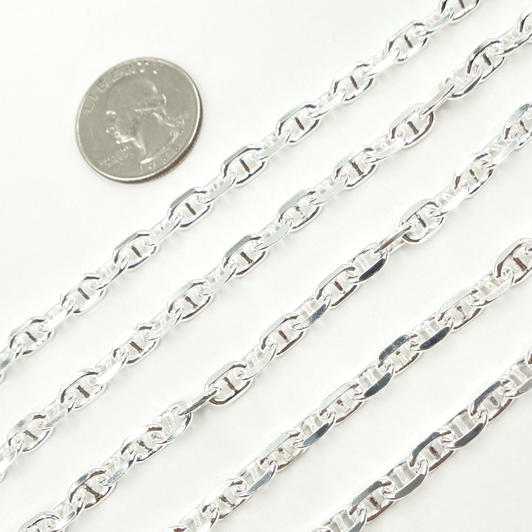 925 Sterling Silver Diamond Cut Marina Chain. Y75SS