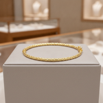 Load image into Gallery viewer, Bangle4. 14K Gold Diamond-Cut Hollow Bangle Bracelet