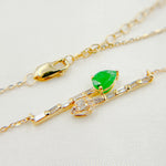 Load image into Gallery viewer, 14K Solid Gold Diamond and Gemstone Arrows Necklace. CN96320
