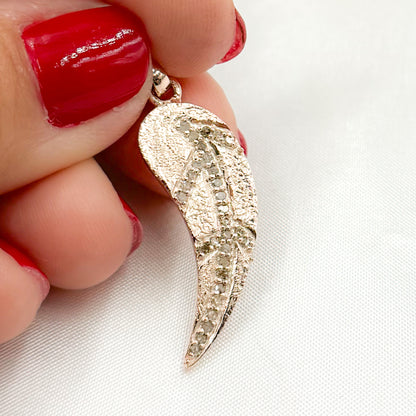 BUY Diamond Sterling Silver Leaf Pendant