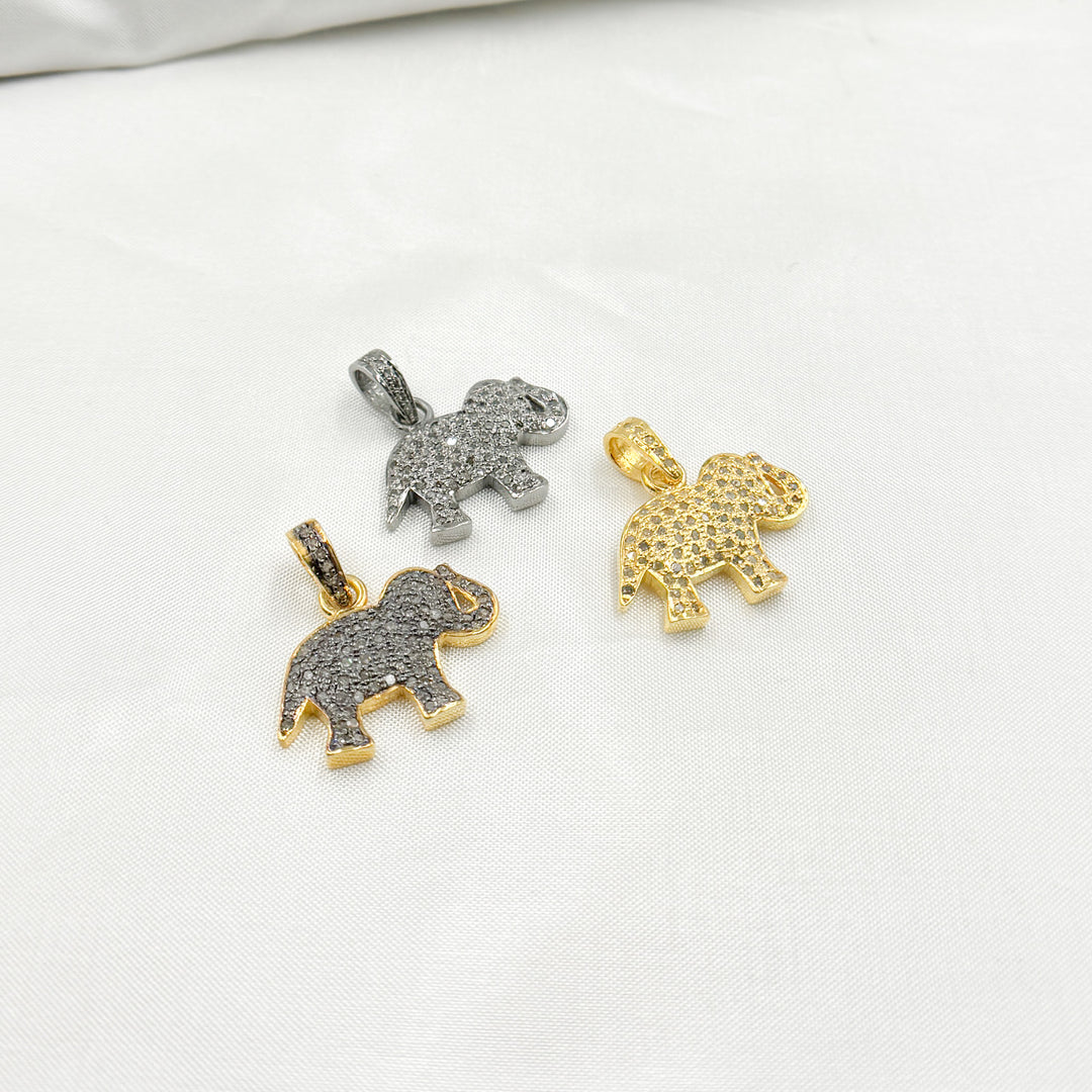 DP441. Diamond Sterling Silver Elephant Pendant