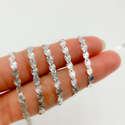 Z120SS. Sterling Silver Textured Marina Chain