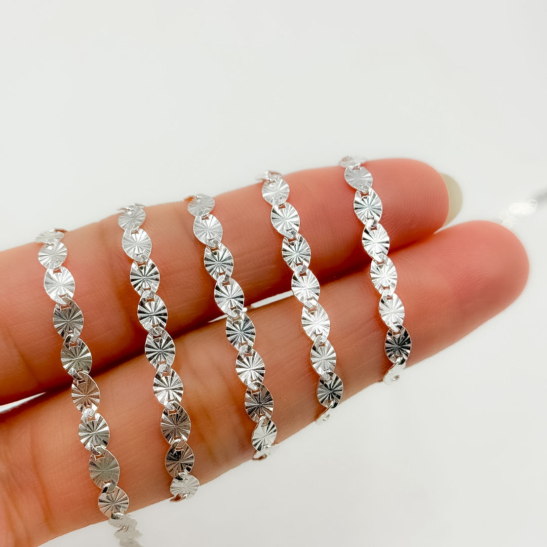 Z120SS. Sterling Silver Textured Marina Chain
