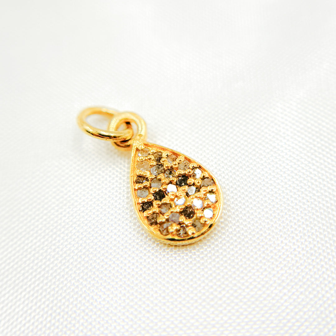 DC297. Diamond Sterling Silver Drop Charm