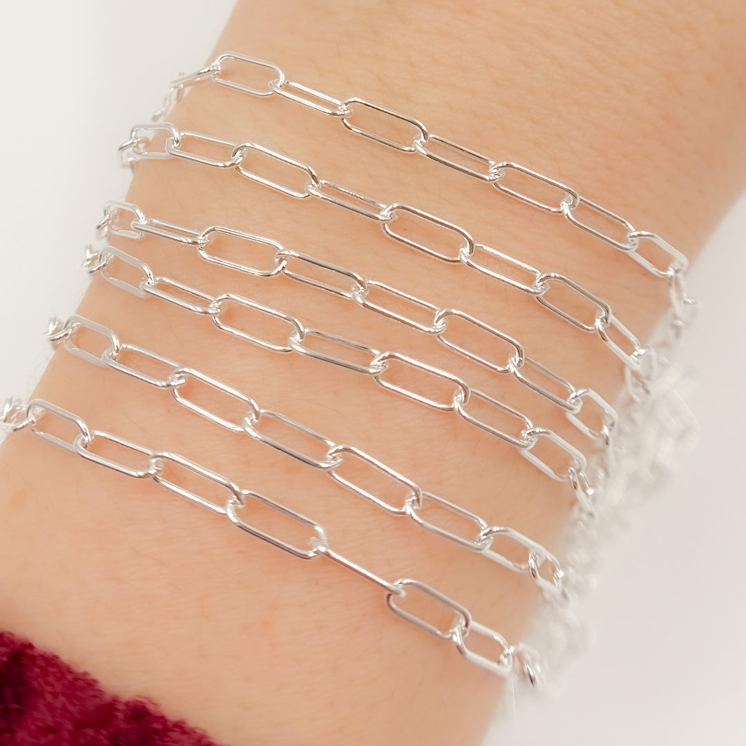 Y138SS. Sterling Silver Round Paperclip Necklace.. Sterling Silver Round Paperclip Necklace