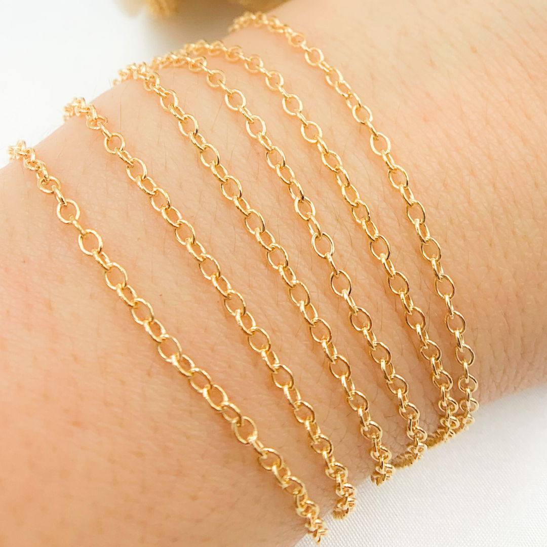 14K Gold Filled Cable Round Link Chain. 1813GF