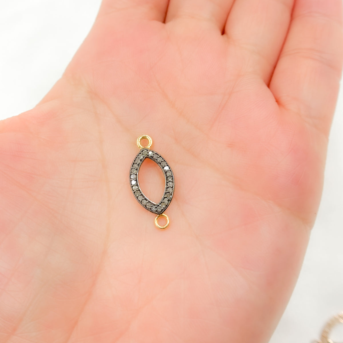 Diamond Sterling Silver Marquise Shape Connector