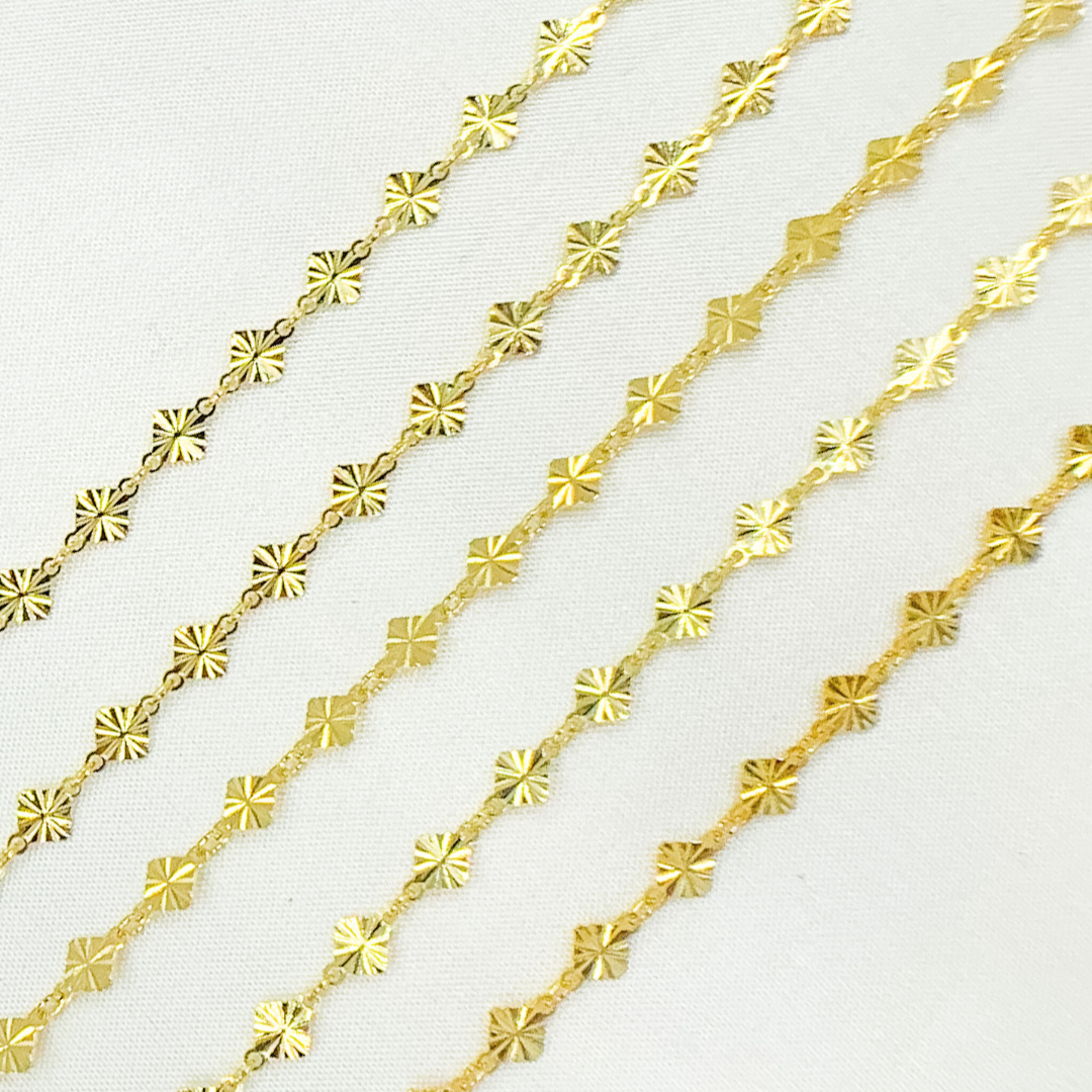 Gold Plated 925 Sterling Silver Hammered Diamonds
