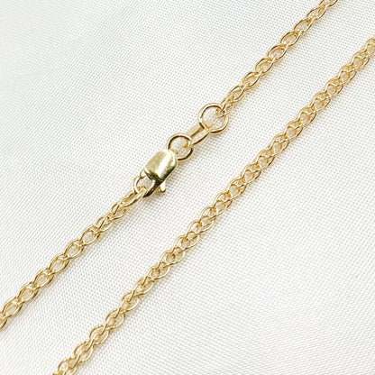 14K Solid Gold Wheat Chain