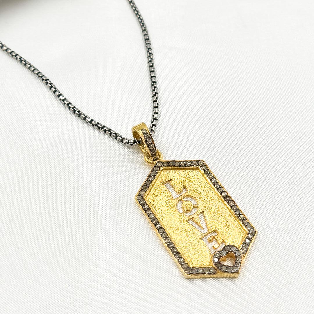 DP554. Diamond Sterling Silver Love Pendant