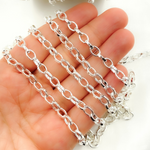 Load image into Gallery viewer, V64SS. Sterling Silver Flat Oval Link Chain
