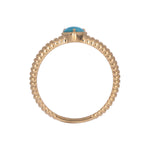 Load image into Gallery viewer, CR97283TQ5.  14K Solid Gold Turquoise Heart Ring