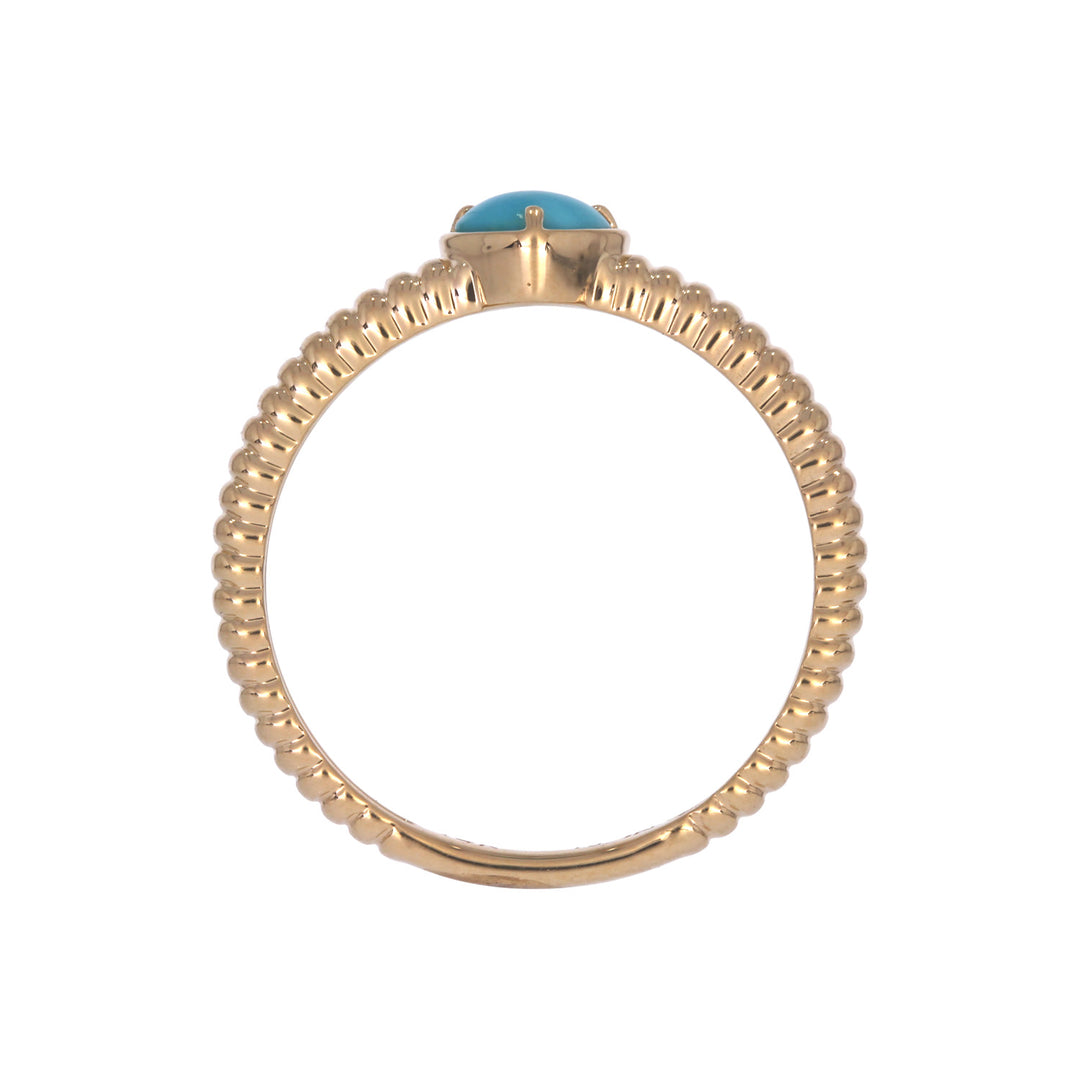 CR97283TQ5.  14K Solid Gold Turquoise Heart Ring