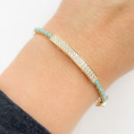 Load image into Gallery viewer, BNH68564TQ. 14K Solid Gold Diamond and Round Turquoise Bangle