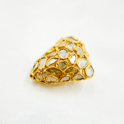 DC810. Diamond & Sterling Silver Triangle Bead