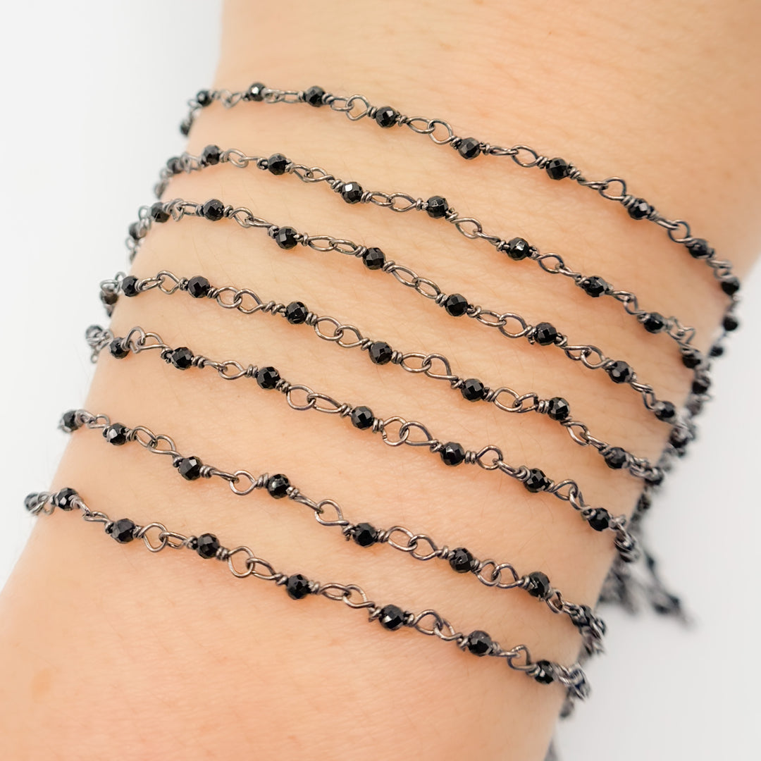 Black Spinel Oxidized Wire Wrap Chain