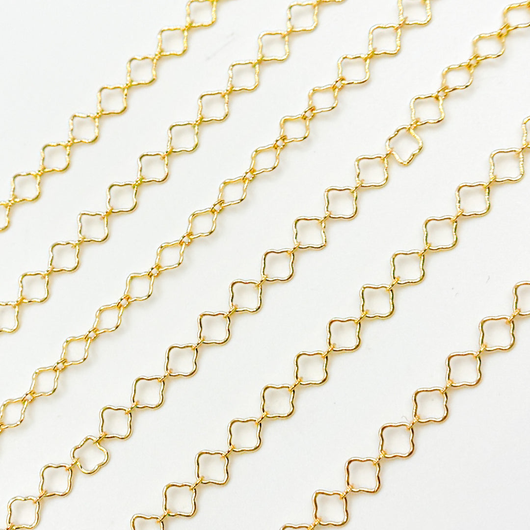 V296GF. 14K Gold Filled Clover and Oval Link Chain