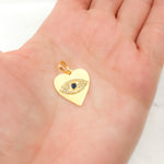 Load image into Gallery viewer, DC981. Diamond Sterling Silver Heart Eye Pendant with Gemstone
