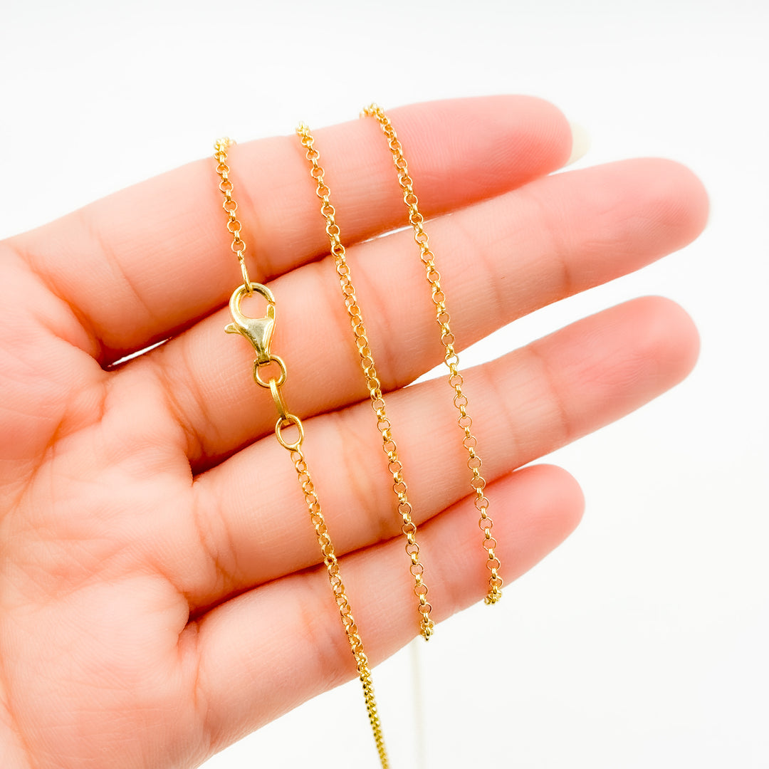 28Necklace. Gold Pated Sterling Silver Rolo Necklace