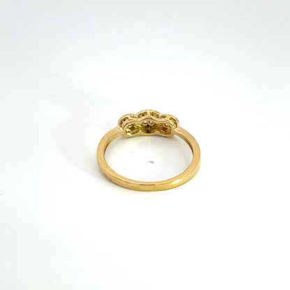 14k Solid Yellow Gold Diamond Ring.