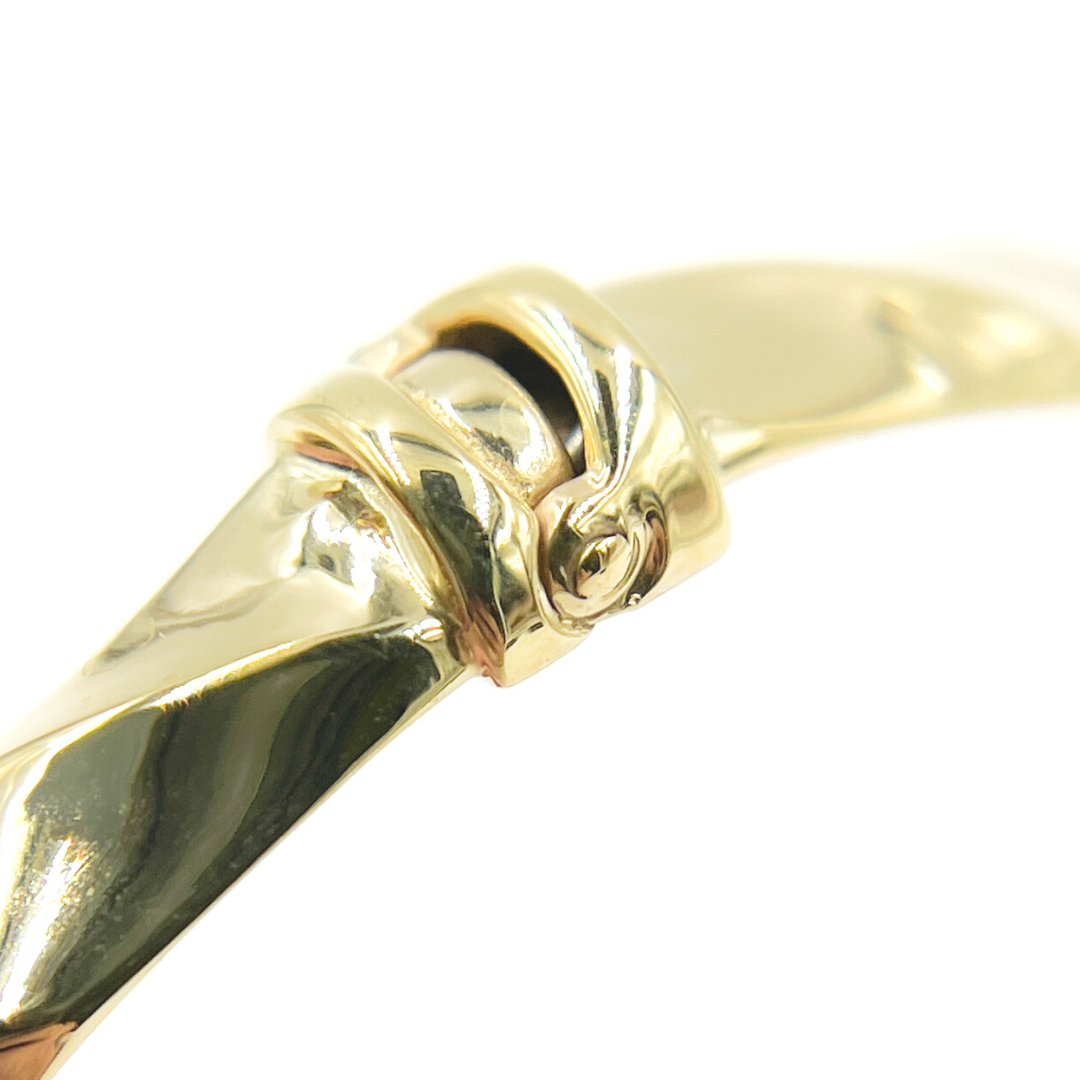 KG105. 14K Solid Gold Twisted Bangle