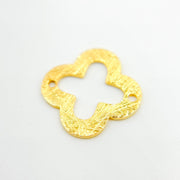 GPBS16. 15mm Gold-plated Sterling Silver Brushed Flower Connector