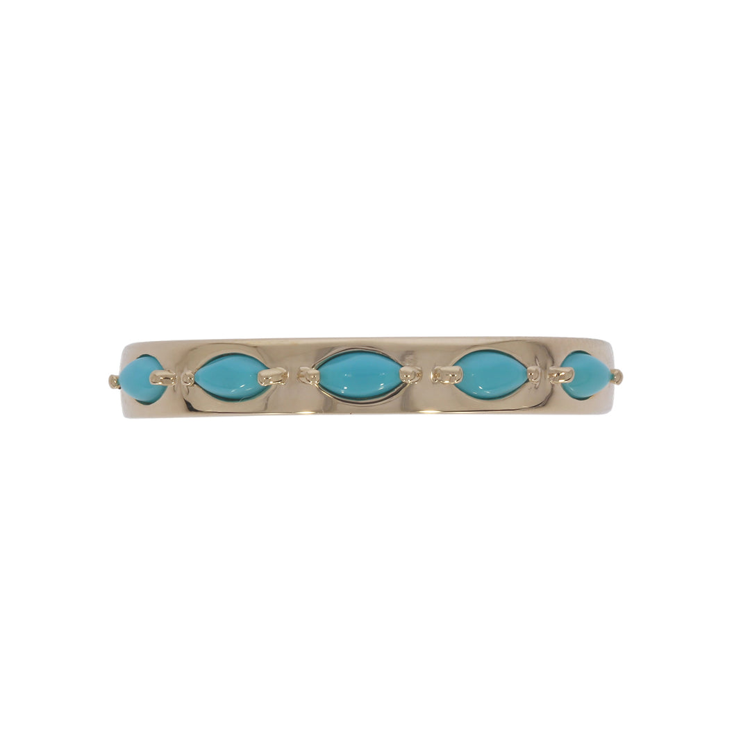 CR97432TQ4X2. 14k Solid Gold Turquoise Fancy Ring