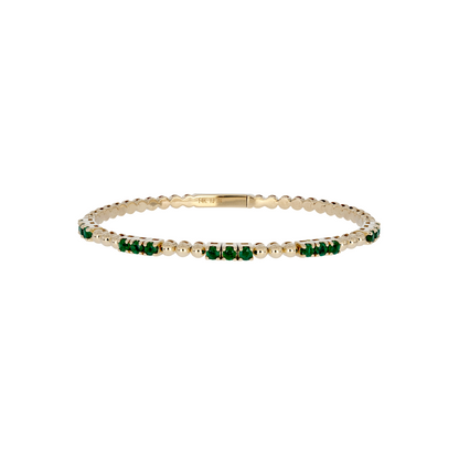 BNZ68568. 14K Solid Yellow Gold Gemstone Bangle
