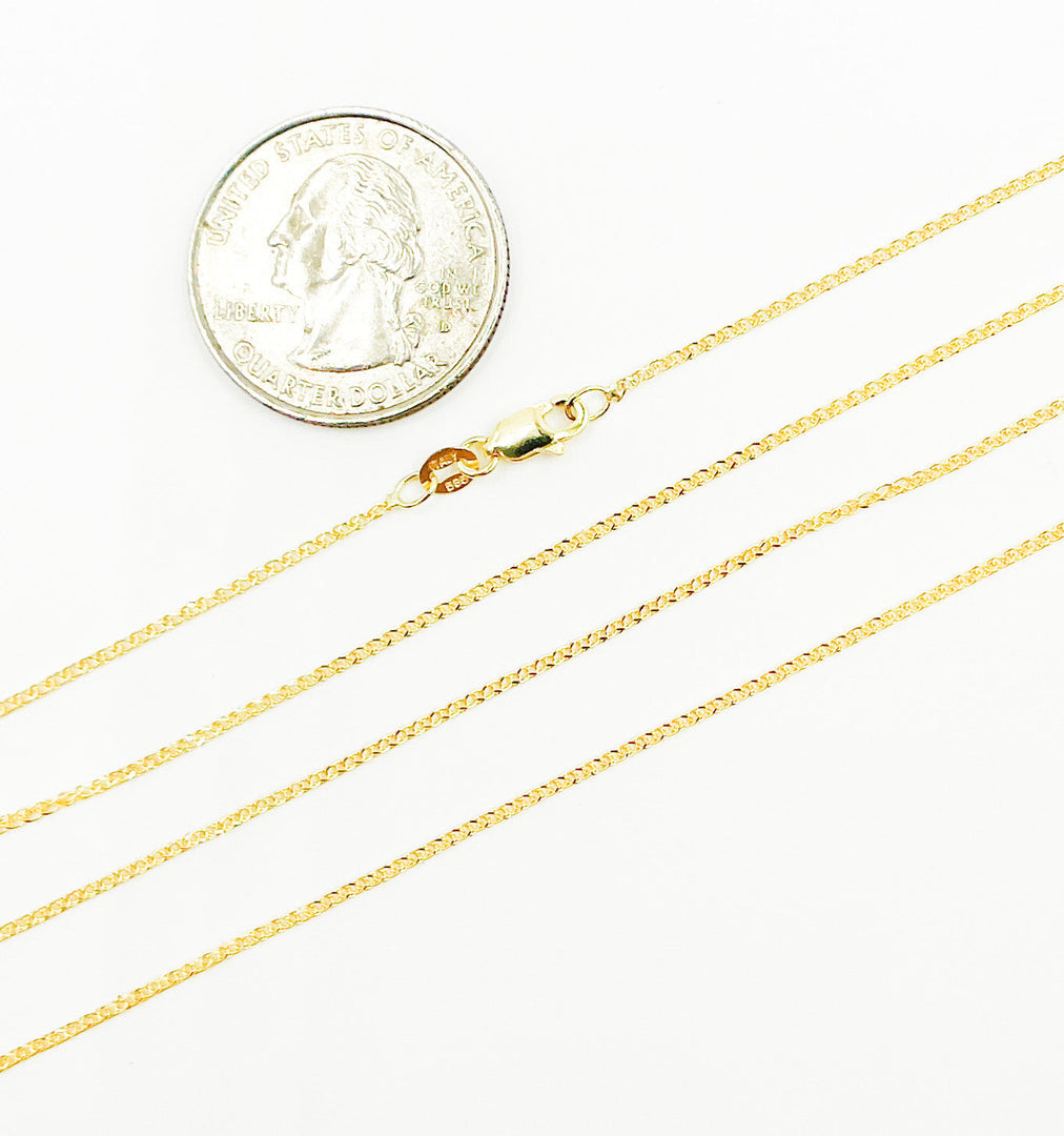 020SPLT4. 14K Solid Gold Wheat Chain Necklace