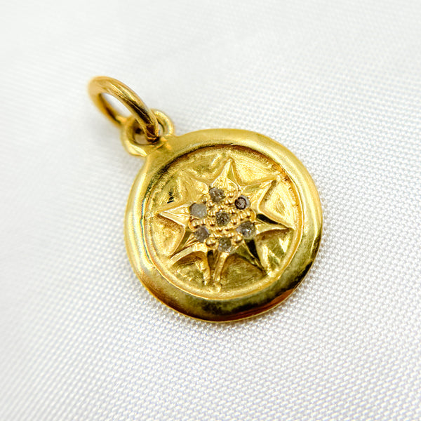 Buy Diamond Sterling Silver Round Star Charms
