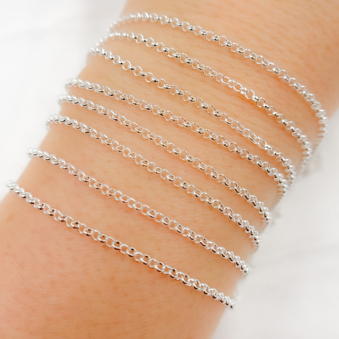 V108SS. Sterling Silver Rolo Link Chain