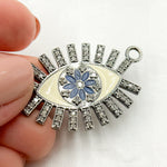 Load image into Gallery viewer, DC513A. Diamond Sterling Silver Eye Flower Enamel Pendant
