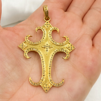 DP310. Diamond & Sterling Silver Cross Pendant