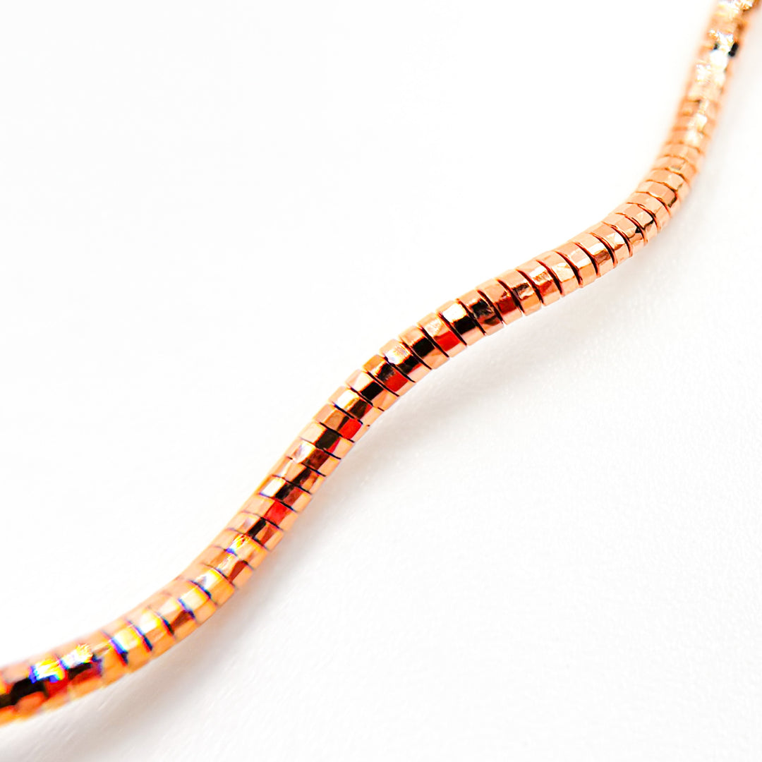 Silver Rose Gold Plated Snake Omega Necklaces