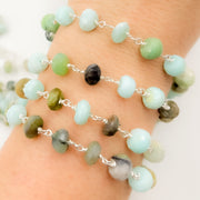 Opal Sterling Silver Wire Chain