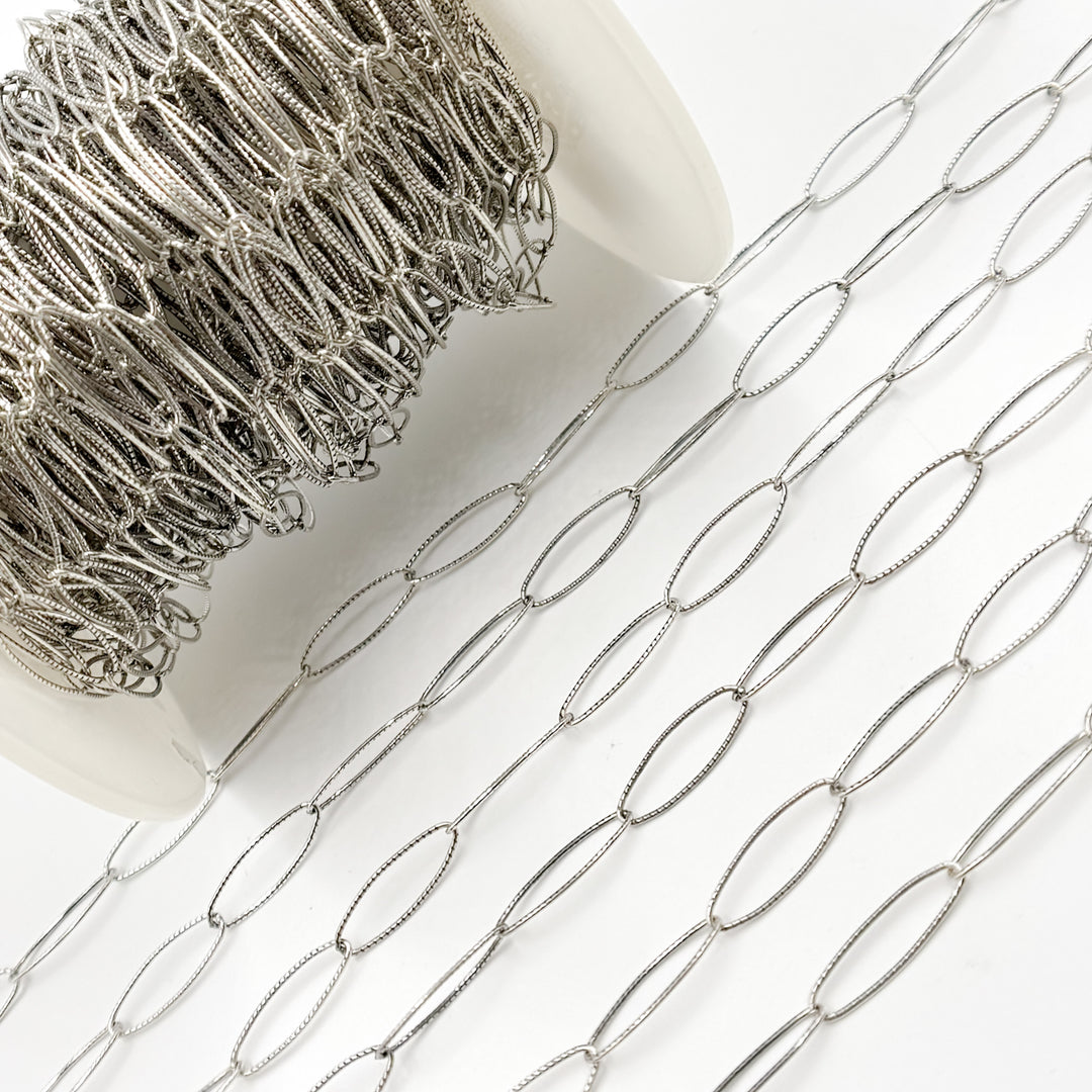 700TWOX. Oxidized Sterling Silver Twisted Oval Link Chain