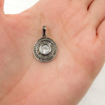 Load image into Gallery viewer, DP029. Diamond Sterling Silver Round Pendant with Gemstone
