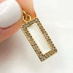 Load image into Gallery viewer, DC097A. Diamond Sterling Silver Rectangle Enamel Pendant
